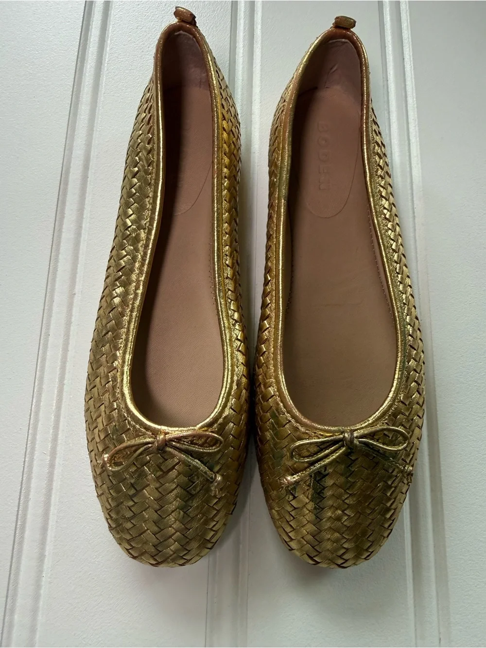 Boden Women's US 8 Kitty Flexi Sole Ballet Flats Shoes Gold NEW No Box